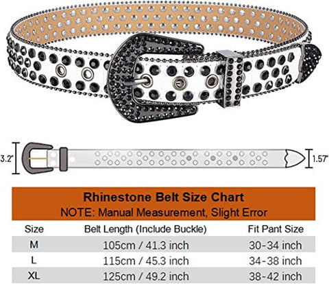 Dream Apparel Premium Strap Men Women Western Fashion Bling Bling Rhinestones Crystal Diamond Belt