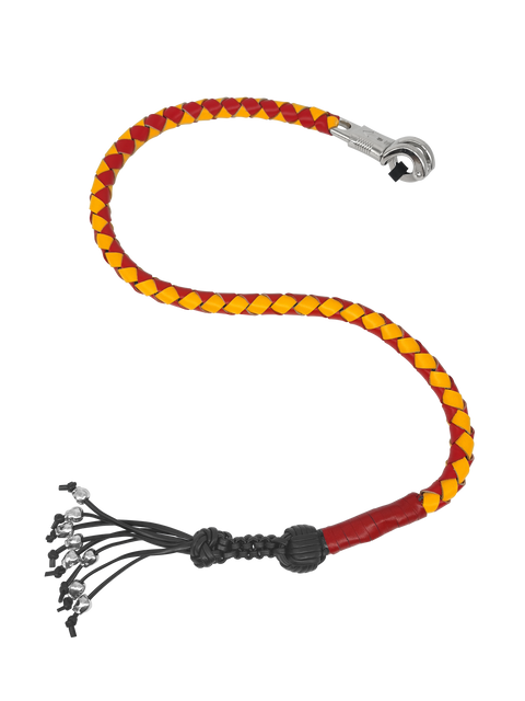 Dream Apparel Get Back Whip Yellow/Red with Monkey Fist & Skulls 36" Long