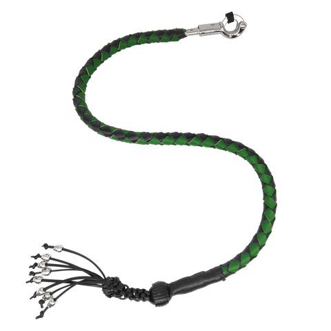 Dream Apparel Get Back Whip Black/Green with Monkey Fist & Skulls 42" Long