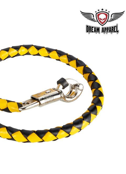 Dream Apparel 42" Long Black And Yellow Fringed Get Back Whip With Pool Black Ball 8