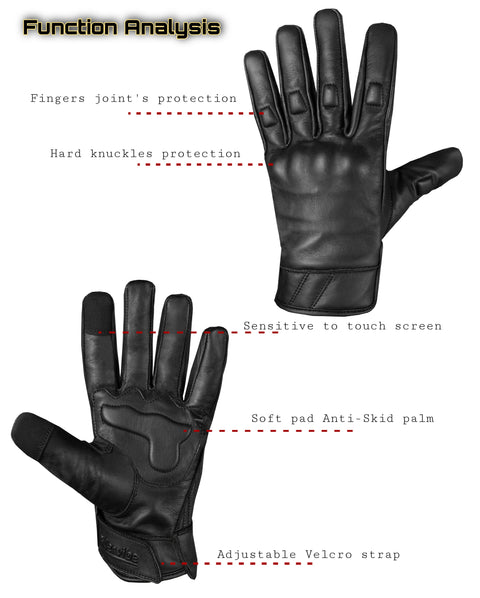 Dream Apparel Black Gaunlet Motorcycle Gloves