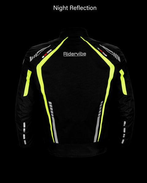 Dream Apparel Men's Nylon and Mesh Motorcycle Neon Jacket