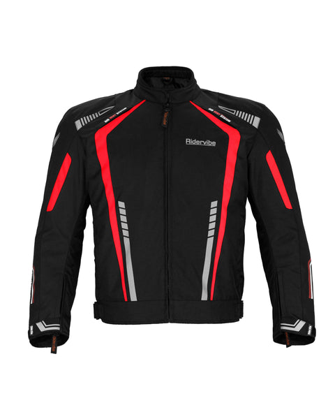 Dream Apparel Men's Nylon and Mesh Motorcycle Red Jacket