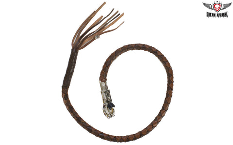 Two Tone Brown Get Back Whip for Motorcycles 42" Long