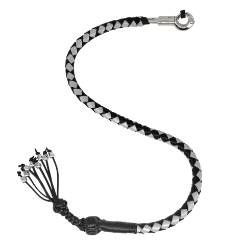 Get Back Whip Black/Silver with Monkey Fist & Skulls 36" Long