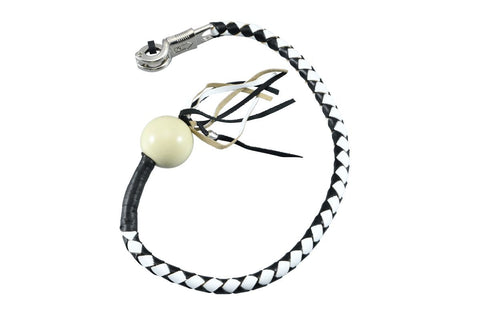 Dream Apparel® Black And White Fringed Get Back Whip with White Pool Ball