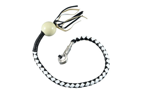 Dream Apparel® Black And White Fringed Get Back Whip with White Pool Ball