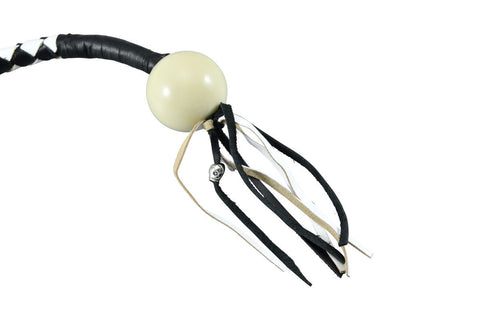 Dream Apparel® Black And White Fringed Get Back Whip with White Pool Ball