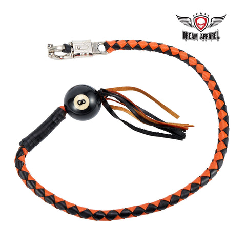 Black And Orange Fringed Pool Black Ball8 Get Back Whip