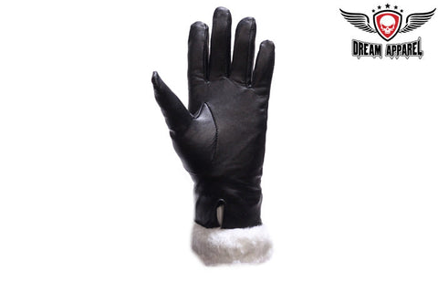 Full Finger Womens Gloves With Faux Fur