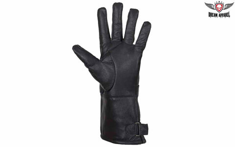 Long Leather Summer Motorcycle Glove