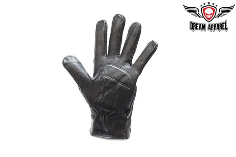 Full Finger Leather Motorcycle Gloves With Gel Pads