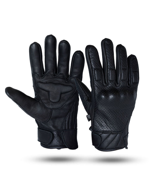 Dream Apparel Mens Black Premium Leather Gloves with Gel Palm