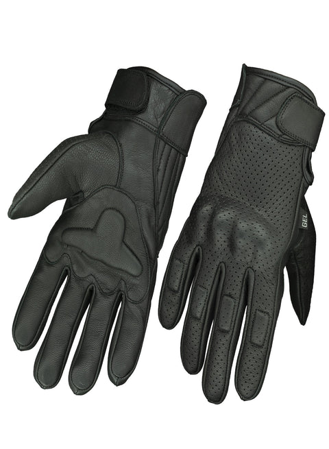 Dream Apparel Mens Black Premium Leather Gloves with Gel Palm