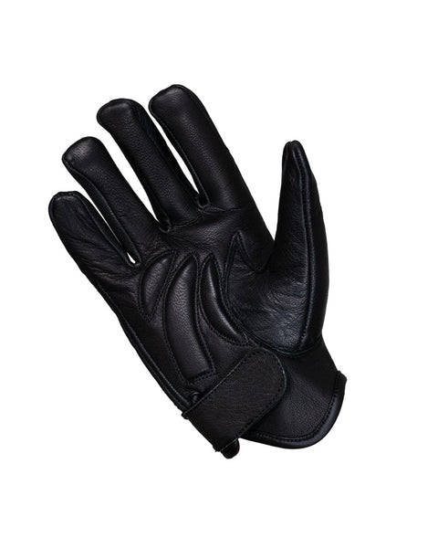 Dream Apparel Mens Black Premium Cowhide Naked Leather Gloves with Gel Palm