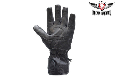 Men's Padded Leather & Mesh Racing Gloves