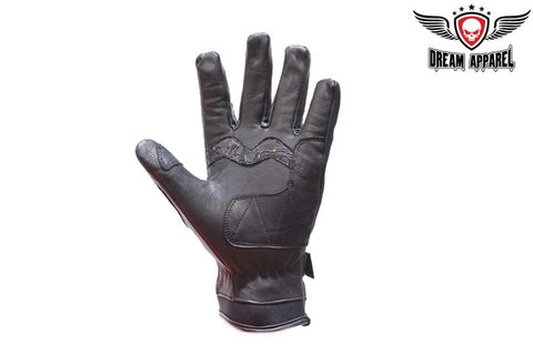 Men's Padded Premium Leather Racing Gloves With Tight Grip Strip