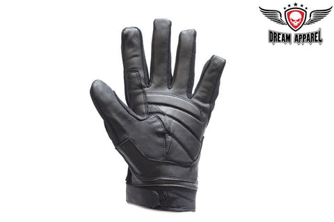 Men's Leather & Mesh Motorcycle Racing Gloves