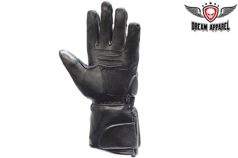 Motorcycle Gloves With Padded Wrist & Protective Gauntlet