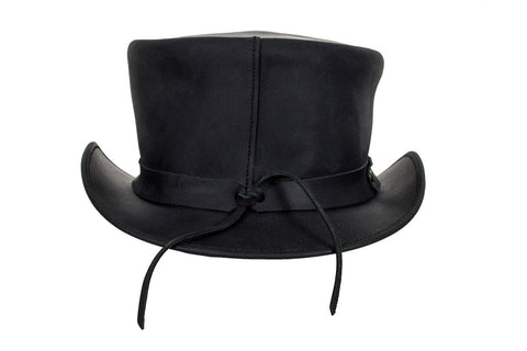 Black Leather Deadman's Top Man Hat