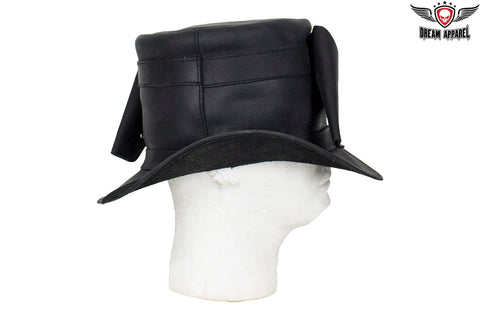 Black Leather Deadman Top Hat with Gun Holsters