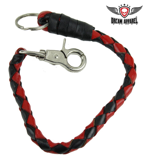 14" Red and Black Get Back Whip Key Chain