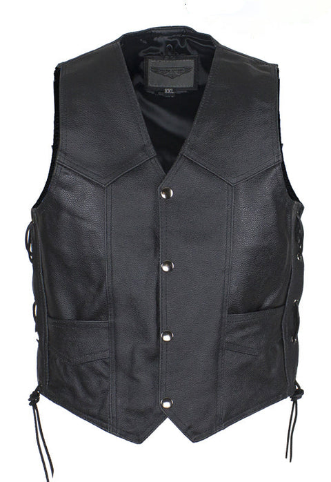 Kids Regular Vest with Side Laces, Genuine Leather