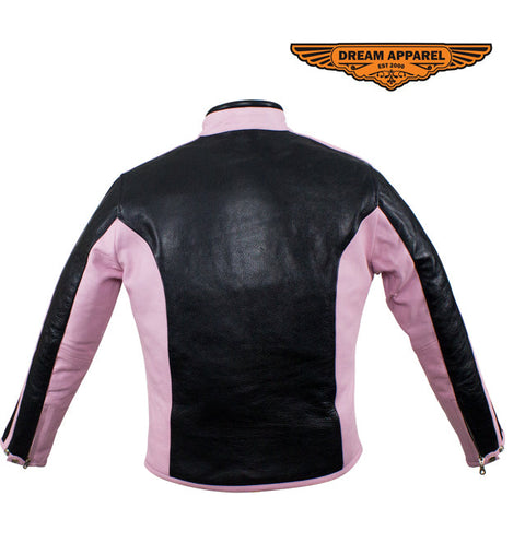 Womens Leather Jacket With Pink