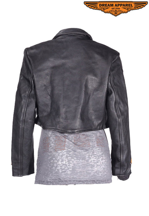 Womens Bolero Jacket With Bones & Studs