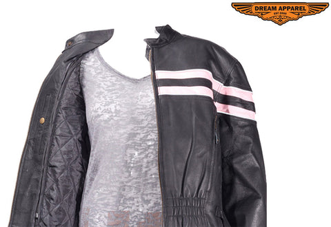 Womens Leather Racer Jacket