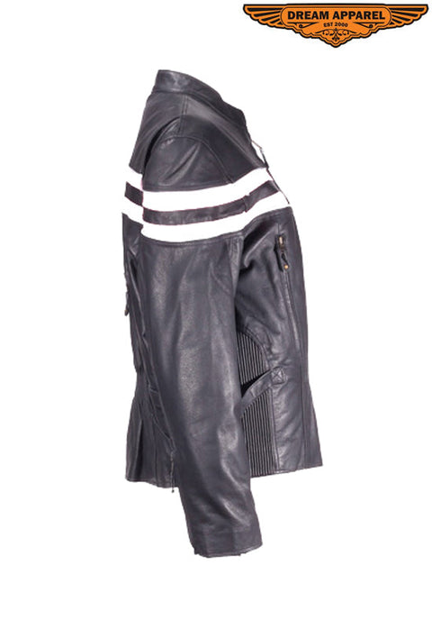 Ladies Leather Racer Jacket