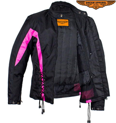 New Black & Pink Textile Racing Jacket