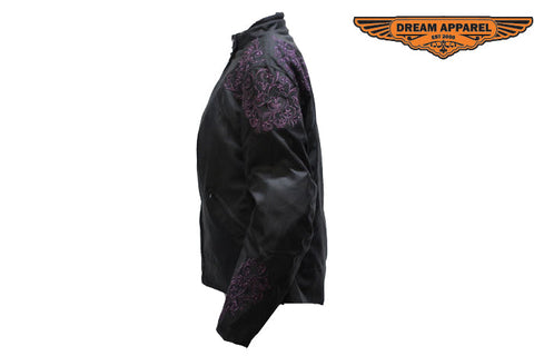 Womens Nylon Jacket With Embroidered Design