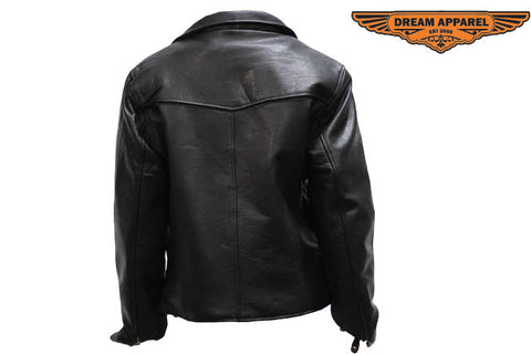 Womens Naked Cowhide Motorcycle Jacket