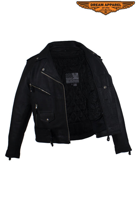 Womens Motorcycle Jacket With Half Belt