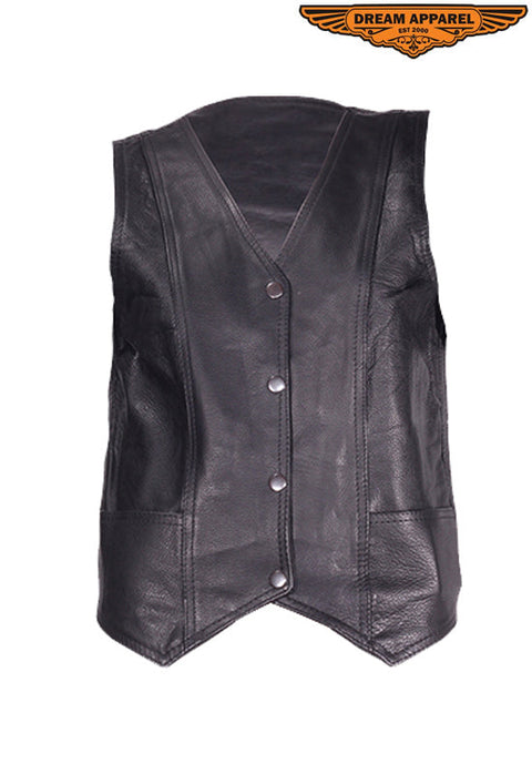 Womens Plain Leather Vest