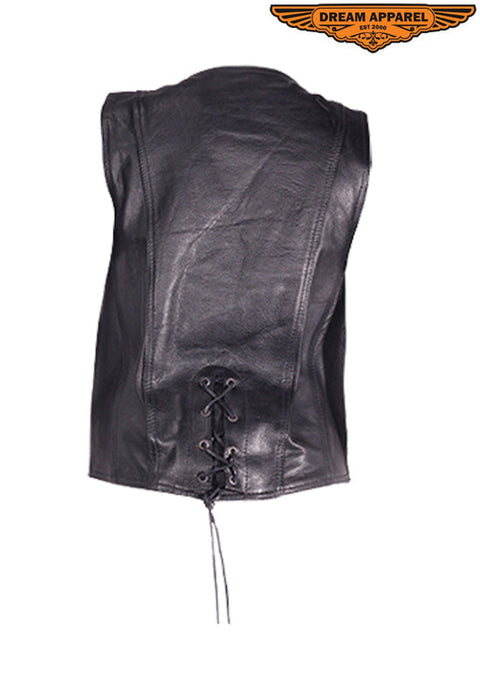 Womens Plain Leather Vest