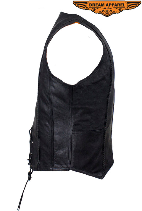 Womens Motorcycle Vest With Stylish Braid