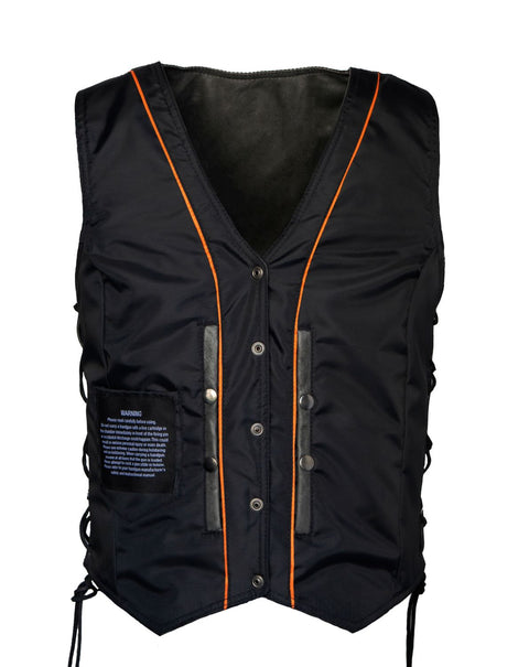 Women's Gray Club Vest with Concealed Carry Pockets & Side Laces