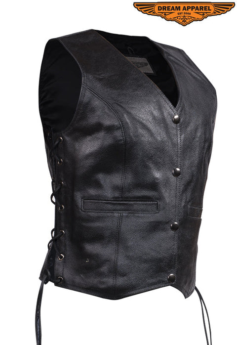 Womens Plain Leather Vest