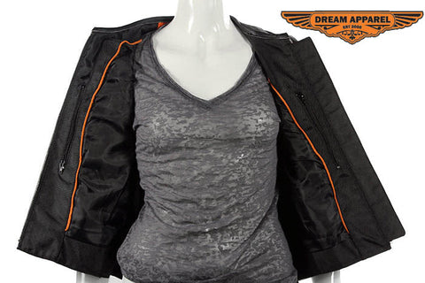 Womens Leather Motorcycle Tactical Vest