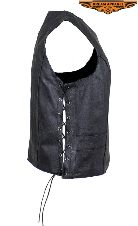 Dream Apparel Women's Concealed Pocket Vest with Side Laces