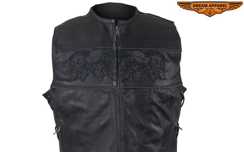 Dream Apparel Womens Motorcycle Vest With Reflective Skulls