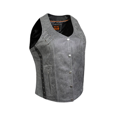 Dream Apparel Women Vest Grey Conceal Carry Pockets