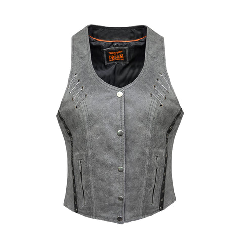 Dream Apparel Women Vest Grey Conceal Carry Pockets