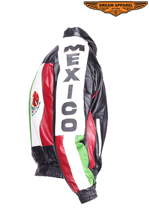 Mens Motorcycle Mexico Flag Jacket