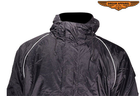 Mens Black Textile Jacket With Hood