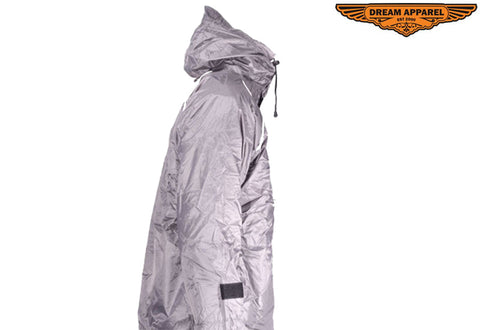 Mens Grey Textile Jacket With Hood