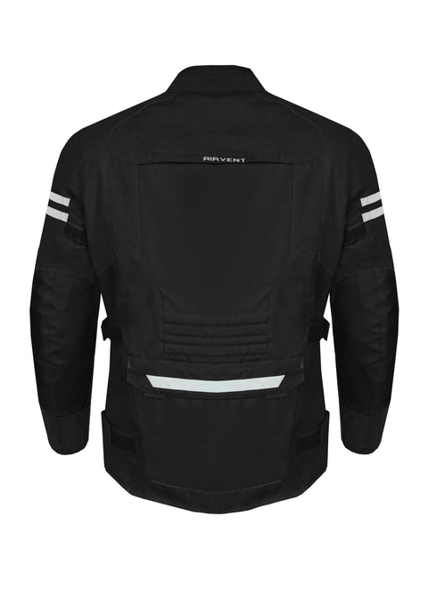 Dream Apparel Mens Motorcycle jacket Black, Armored Protective Round Neck & Air Vents