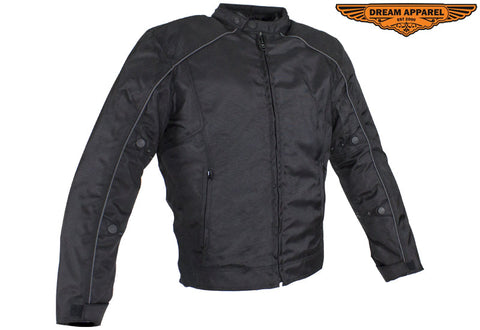 Men's Nylon & Mesh Lined Motorcycle Jacket